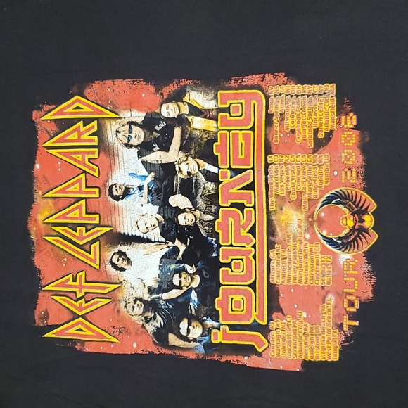Def Leppard Journey Tesla Tour 2006 band concert graphic tee 1X Band Merchandise - Picture 3 of 7